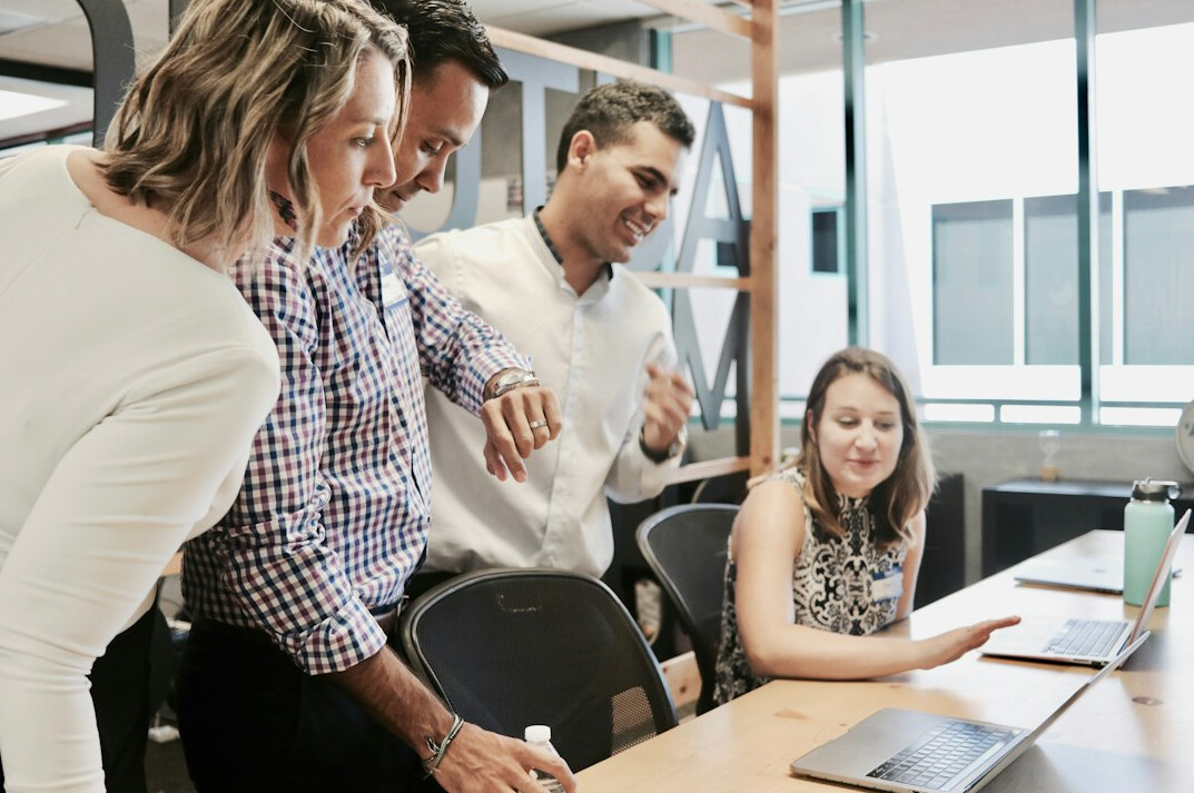 office workers discussing in meeting